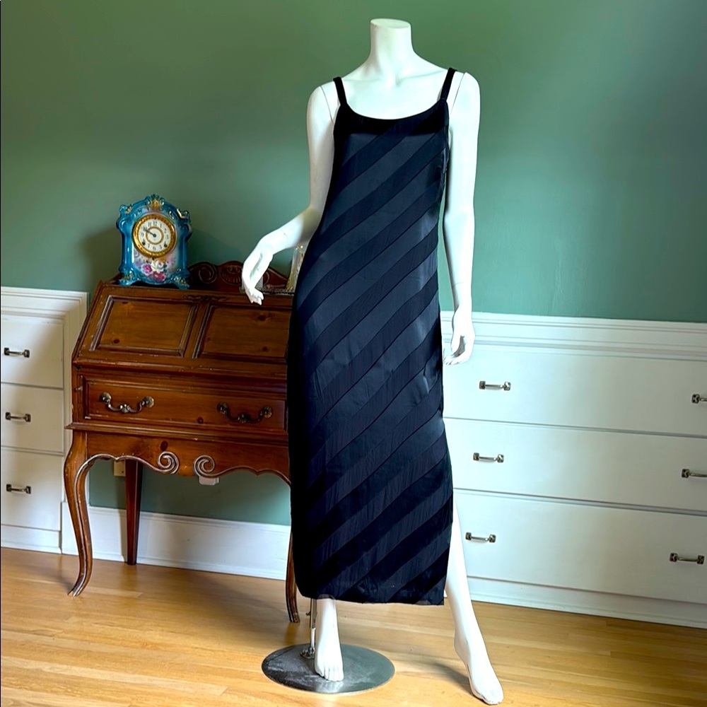 Doncaster Black Sheath Maxi Dress Spaghetti Strap